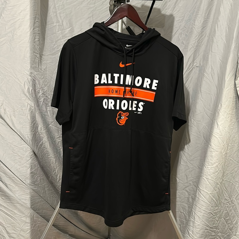 Nike Baltimore Orioles short sleeve pull over hoodie size L